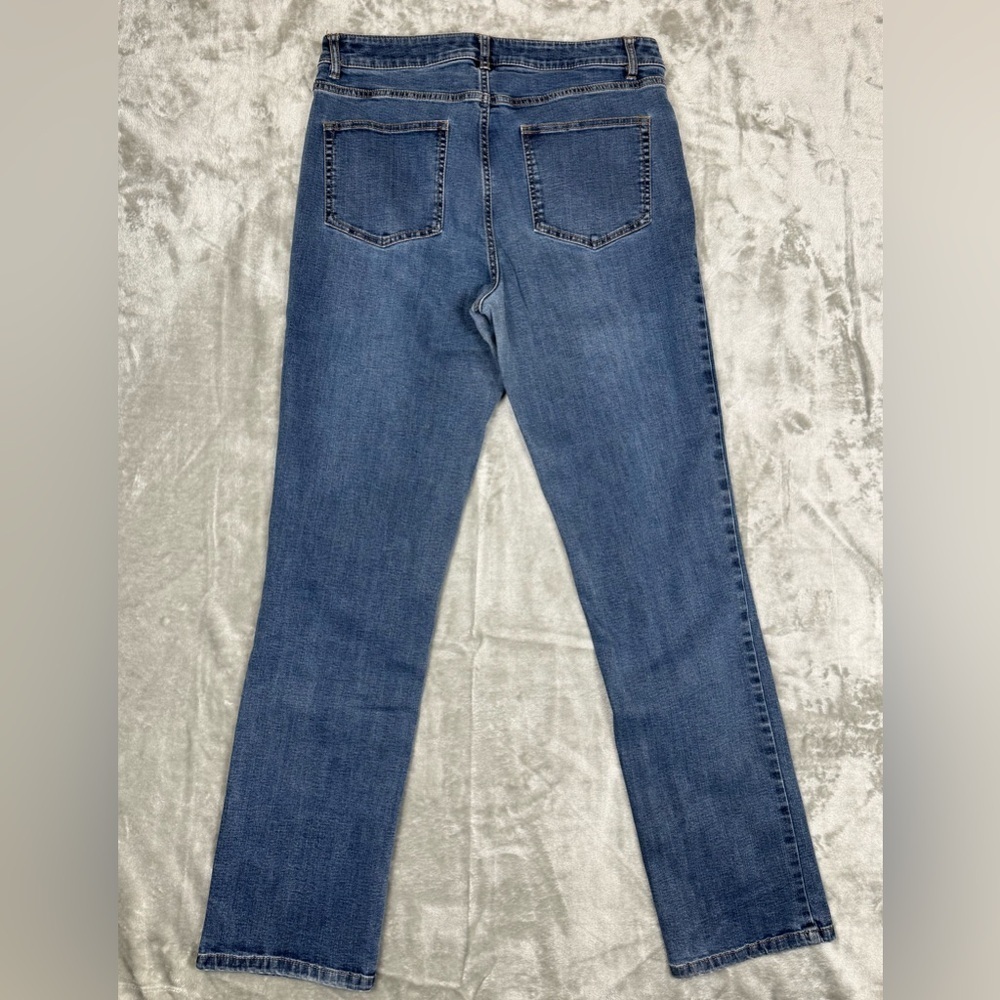 J. Jill Smooth Fit Blue Jeans Straight Leg Cotton Lyocell Mid Rise Size 10 - Picture 3 of 6